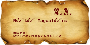 Máté Magdaléna névjegykártya